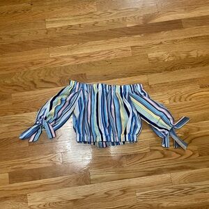 Colorful, Off The Shoulder, Stripped Top